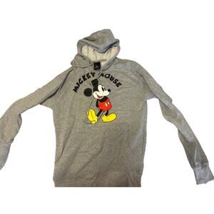 Disney Mickey Mouse Hoodie Unisex Grey Yellow XS
